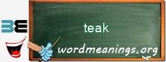 WordMeaning blackboard for teak